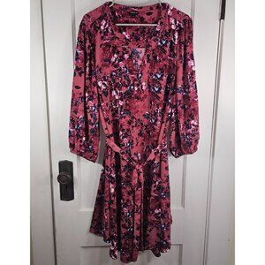 Torrid Womans Size 3X (3) Floral Pink Mini Studio de chine Shirt Dress